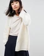Asos Cardigan In Chunky Oversized Fit - Cream