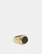 Icon Brand Cracked Round Statement Ring In Gold