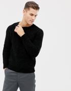 New Look Chenille Knit Sweater In Black - Black