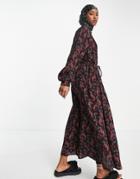 Mango Midi Tea Dress In Floral-multi