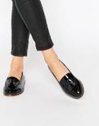 London Rebel Tassle Loafers - Black Patent