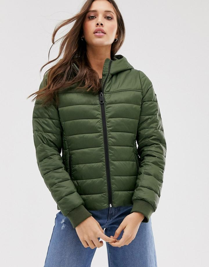 Hollister Padded Jacket In Olive