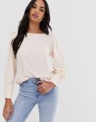 Asos Design Long Sleeve Top With Deep Cuff