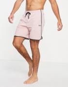 Boss Bodywear Small Logo Shorts In Light Pink