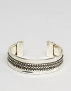 Asos Engraved Cuff Bracelet - Silver