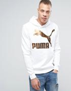 Puma Archive Metallic Logo Hoodie In White - White