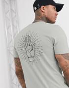 Asos Design T-shirt With Palm Print-gray