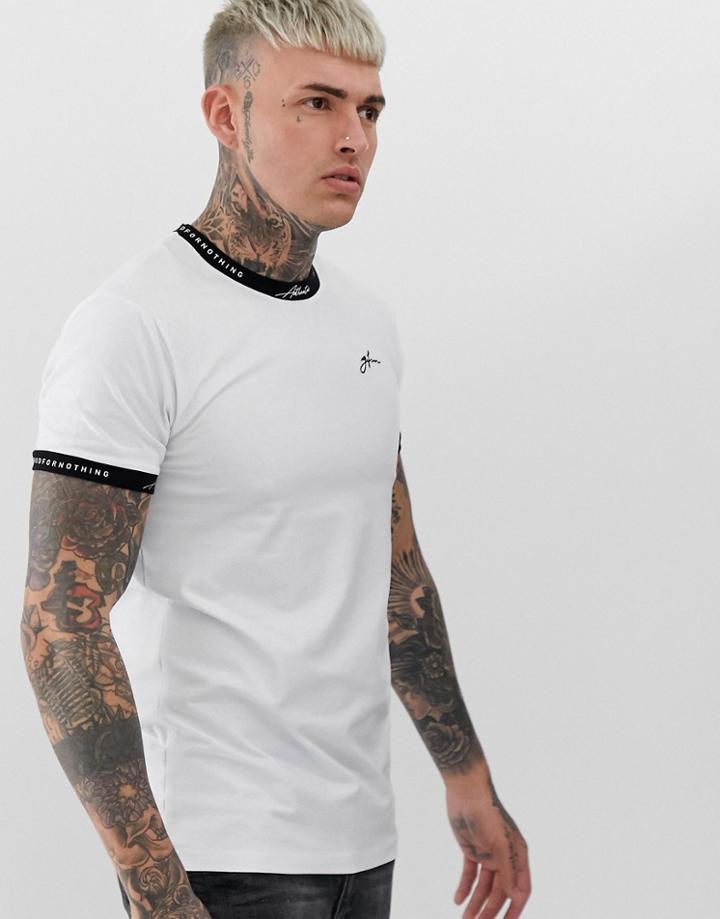Good For Nothing Muscle Ringer T-shirt In White With Script Logo - White