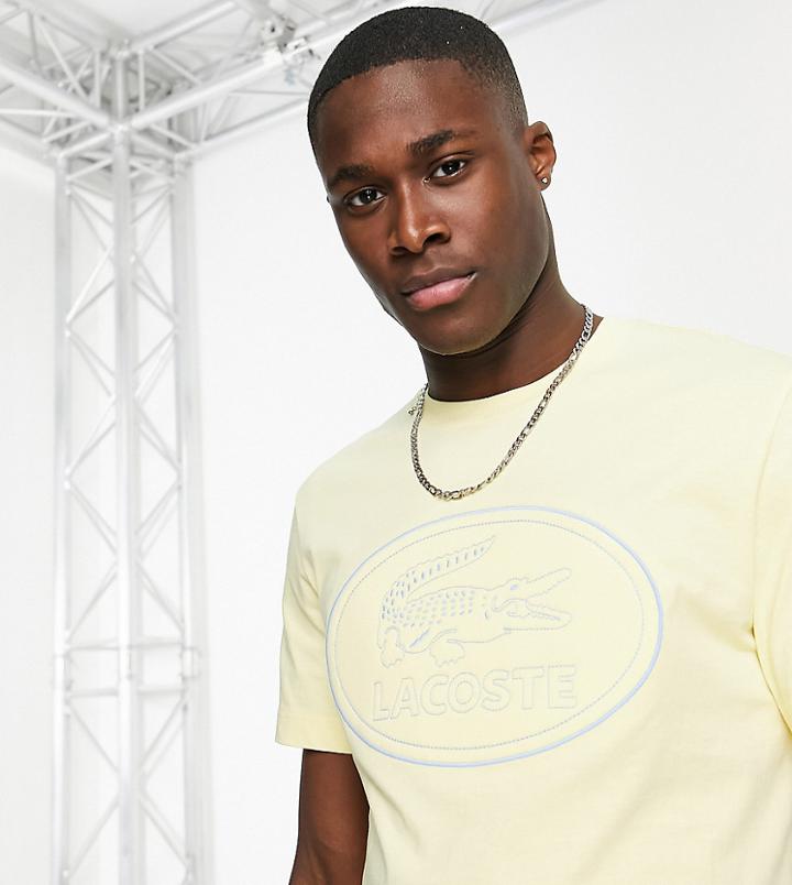 Lacoste Stamped Logo T-shirt In Light Yellow-neutral