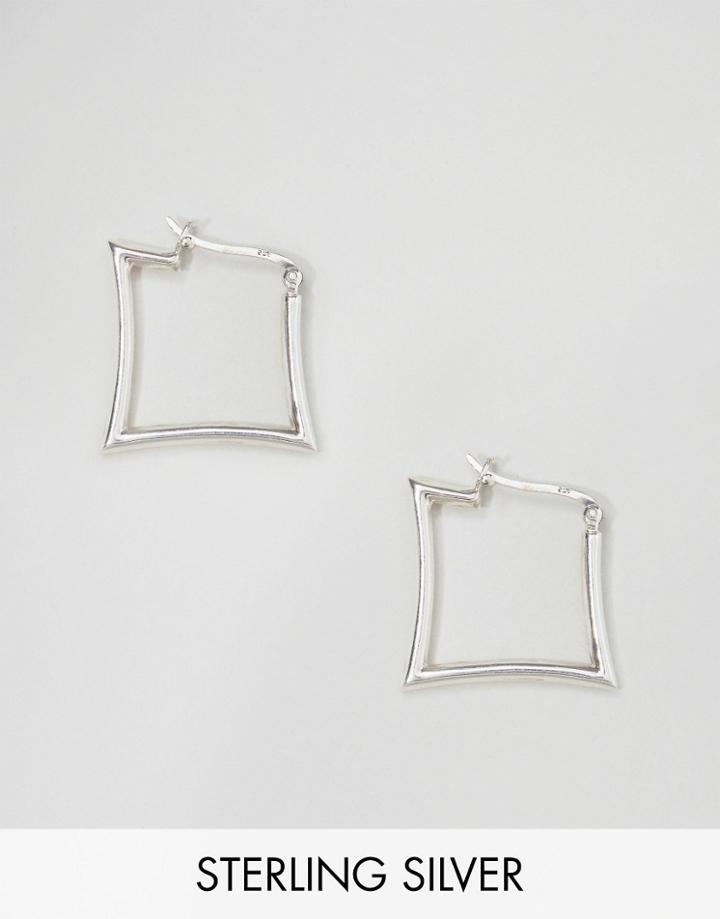 Kingsley Ryan Square Hoop Earrings - Silver