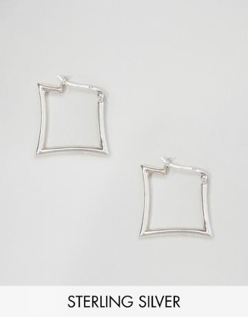 Kingsley Ryan Square Hoop Earrings - Silver