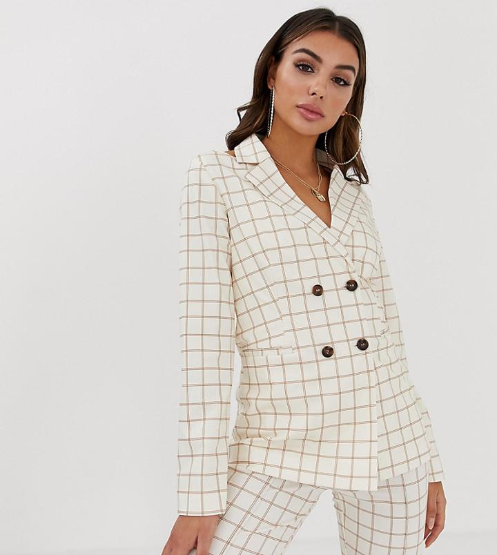 Unique21 Double Breasted Blazer With Cut Out Back-cream