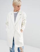 See U Soon Coat With Button Front - Cream