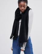 Monki Fringe Detail Scarf - Black