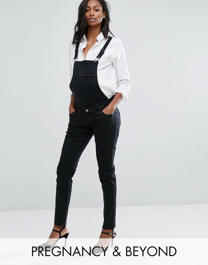 Bandia Maternity Overall With Removable Bib - Black