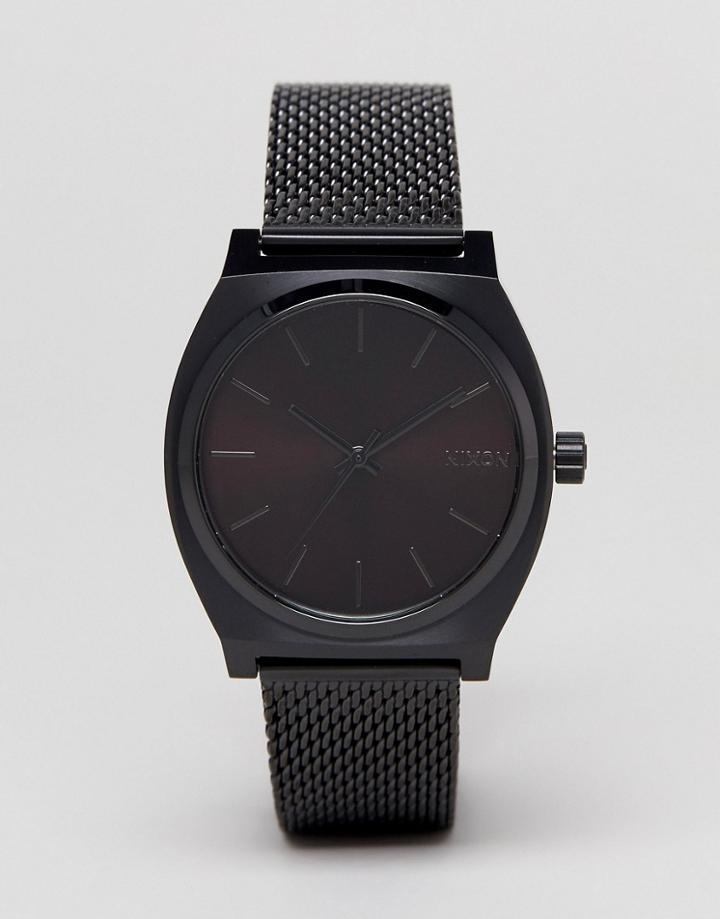 Nixon Time Teller Mesh Watch In Black - Black