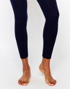 Plush Fleece Lined Footless Tights - Navy