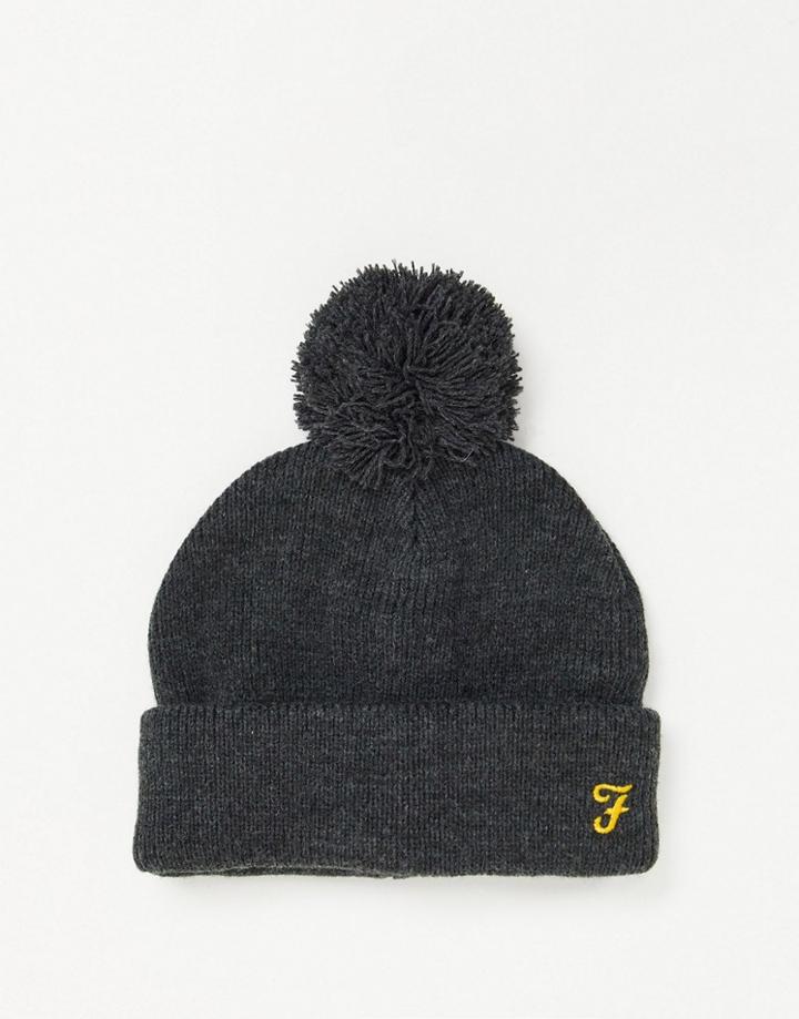 Farah Bobble Hat In Gray-grey