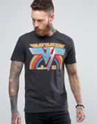 Pull & Bear T-shirt With Van Halen Print In Washed Black - Black