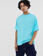 Collusion Oversized T-shirt In Blue - Green