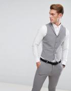 Asos Super Skinny Suit Vest In Mid Gray - Gray