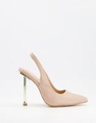 Simmi London Kegz Sling Back Pumps In Beige-neutral