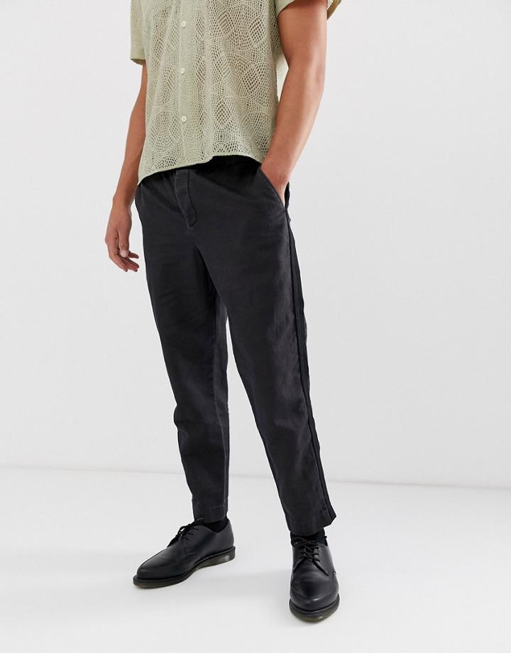 Allsaints Tapered Fit Cropped Pants - Black