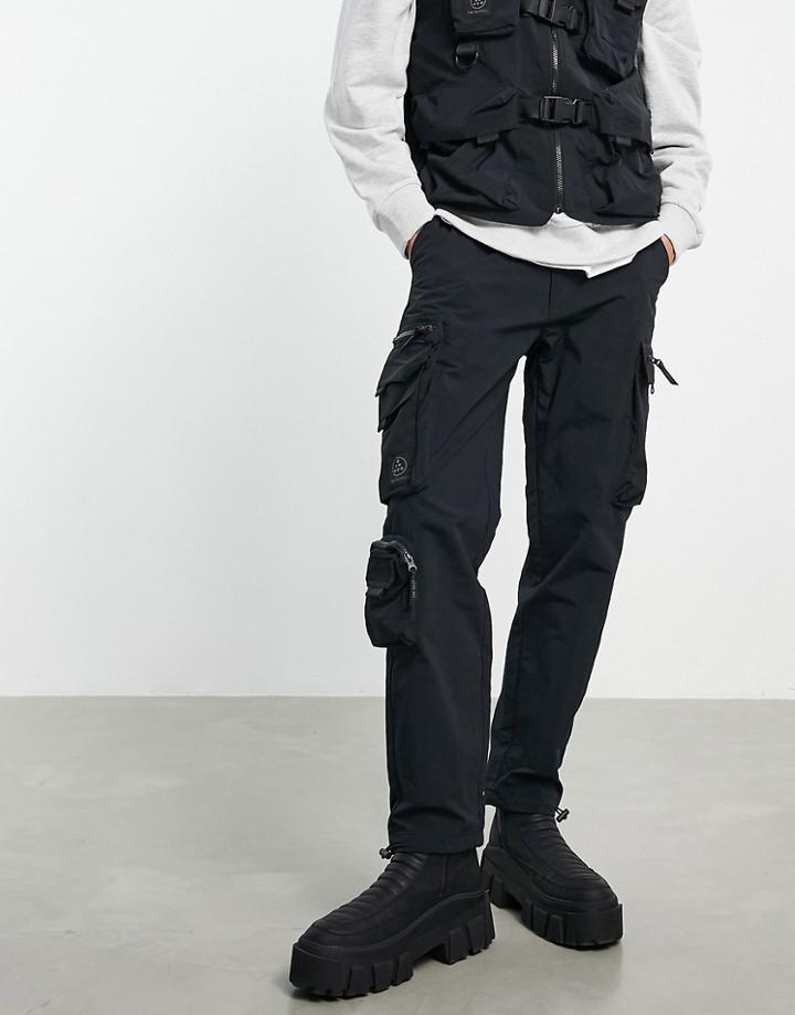 Topman Skinny Multi Pocket Cargo Pants In Black - Part Of A Set-gray