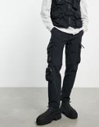 Topman Skinny Multi Pocket Cargo Pants In Black - Part Of A Set-gray