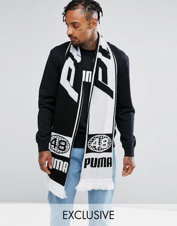Puma Retro Soccer Scarf In White Exclusive To Asos - White