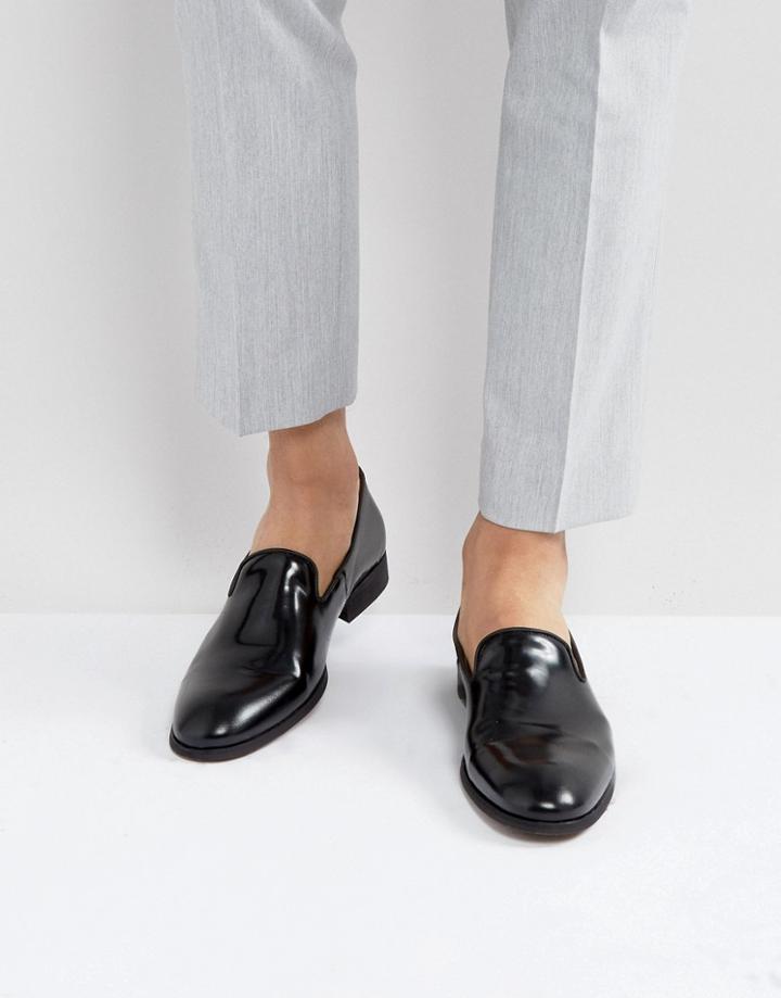 Zign Leather Hi-shine Loafers - Black