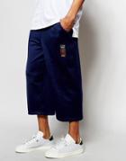 Adidas Originals Budo Wideleg Cropped Sweatpants Az6368 - Blue