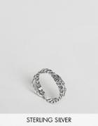 Asos Sterling Silver Chain Kiss Ring - Silver