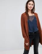 Vila Cable Knit Cardigan - Brown