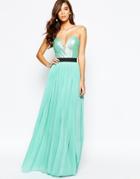 Rare Sweetheart Bandeau Maxi Dress With Sequin Top - Mint Green
