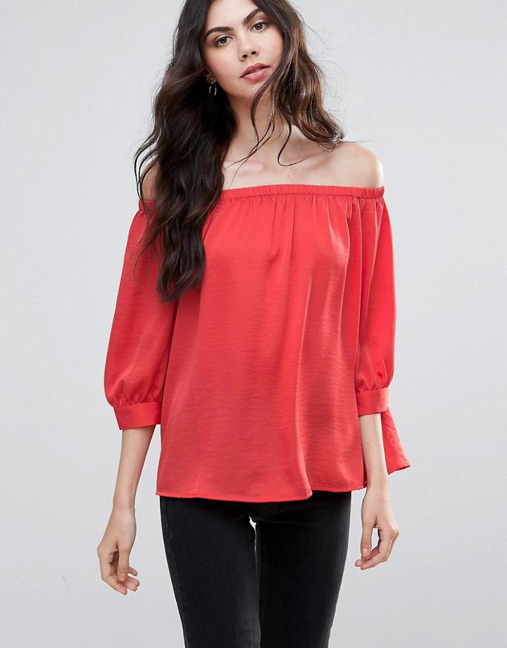 Vero Moda Off The Shoulder Blouse - Red