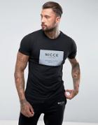 Nicce London T-shirt With Reflective Logo - Black