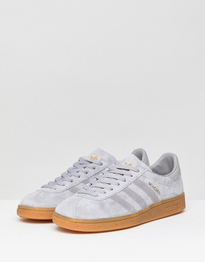 Adidas Originals Munchen Sneakers In Gray - Gray