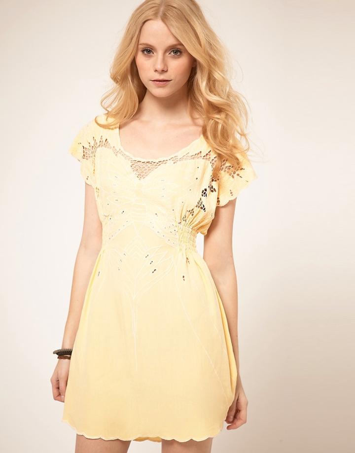 Sugarhill Boutique Ibiza Butterfly Dress - Cream