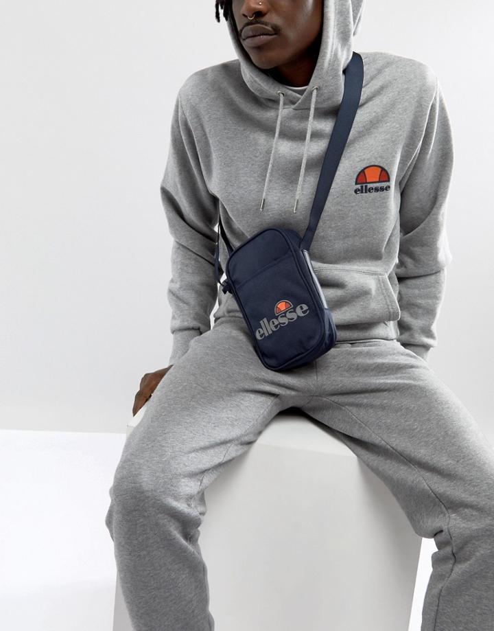 Ellesse Flight Bag With Logo In Navy - Green