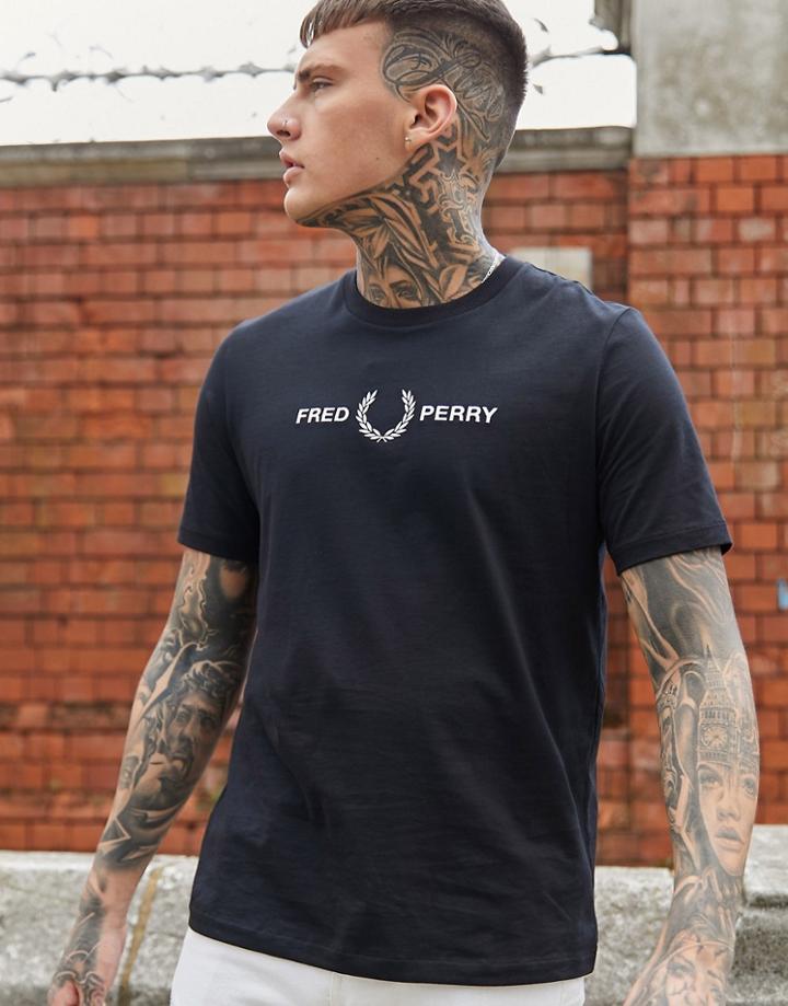 Fred Perry T-shirt With Embroidered Chest Logo In Black