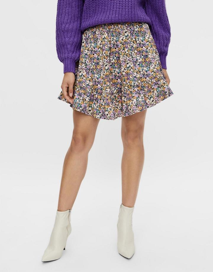 Y.a.s Mini Skirt In Floral Print-multi