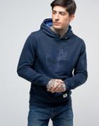 Timberland Plastisol Logo Hoodie Slim Fit In Navy - Navy