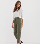 Oasis Tapered Pants In Khaki - Green