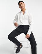Selected Homme Long Sleeve Sateen Shirt In White