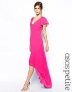 Asos Petite Ruffle Sleeve Maxi Dress - Pink