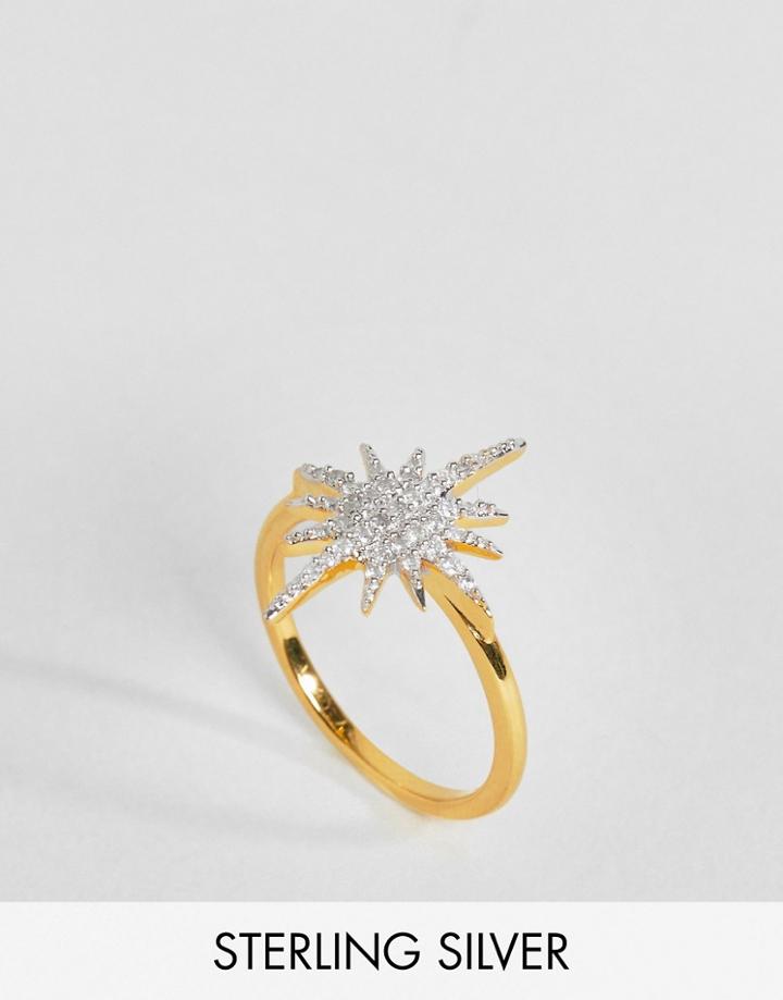 Carrie Elizabeth 14 Carat Gold Vermeil Diamond Ring - Gold