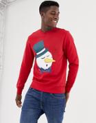 Jack & Jones Originals Holidays Sweatshirt With Graphic Print - Red