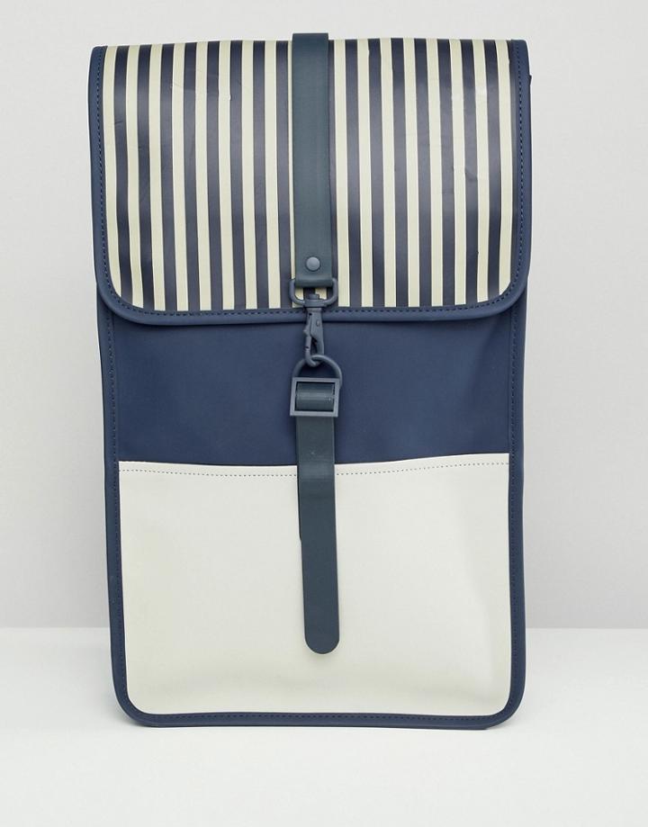 Rains Distorted Stripe Backpack - Navy