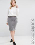 Junarose Jersey Pencil Skirt - Gray
